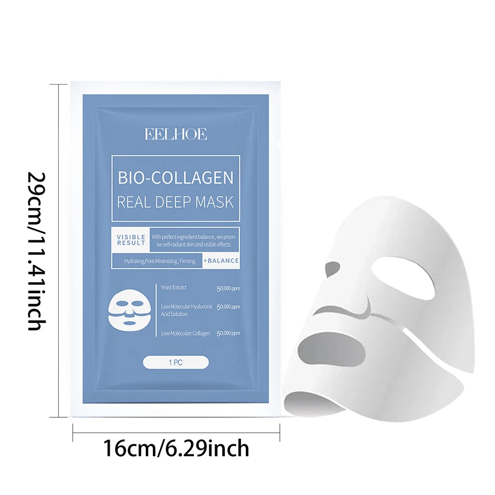 Bio Collagen Real Deep Moisturizing Mask Anti-Wrinkle Lifting Face Mask Hydrolyze Collagen Soluble Sheet Mask