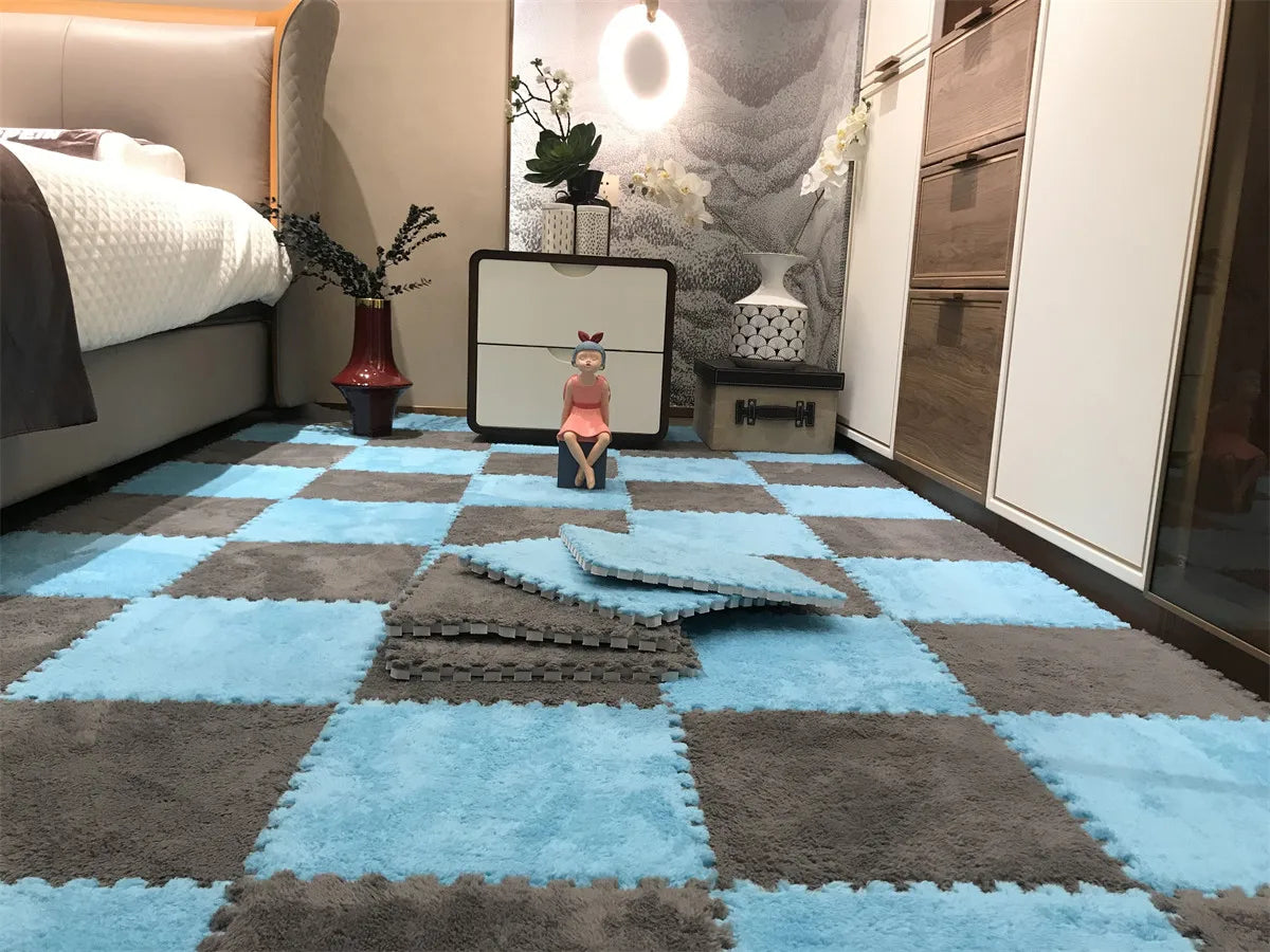 Soft Plush Children's Mat Baby Play Mat  Eva Foam Puzzle Carpet for  Children's Room Keep Warm Playmat 30*30*1CM