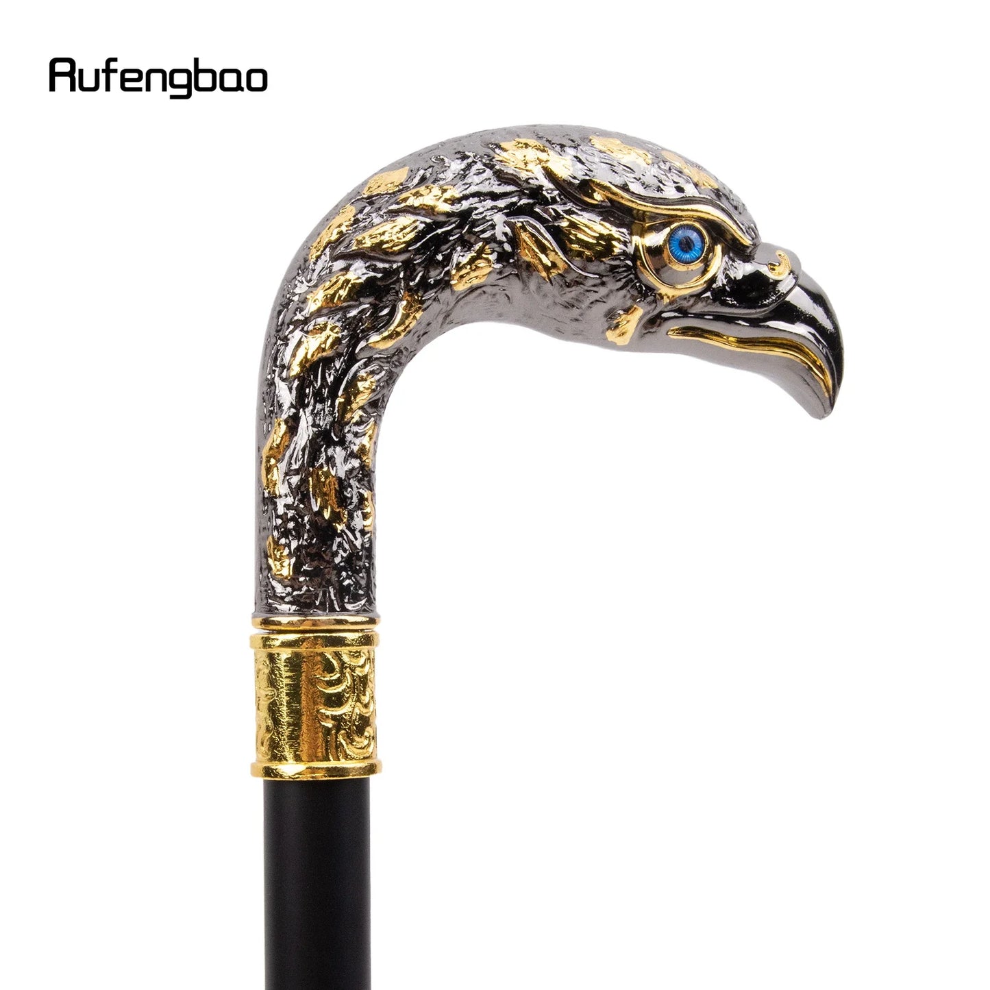 Golden Black Luxury Eagle Head Walking Cane Fashion Decorative Walking Stick Gentleman Elegant Cosplay Crosier 92cm