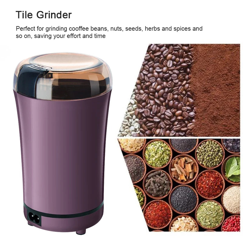 Electric Coffee Grinder Home Travel Portable Stainles Steel Nuts Coffee Bean Grinding Machine Kitchen Profession Ceramic Grinder - Hiron Store