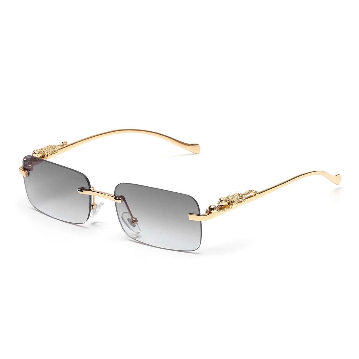 Ruiao rimless sunglasses UV400 fashion square metal glasses designer sunglasses shades