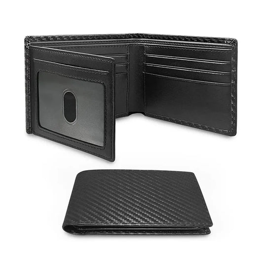 Slim Minimalist Tri-Fold Wallet Carbon Fiber RFID Blocking Men's  Wallet