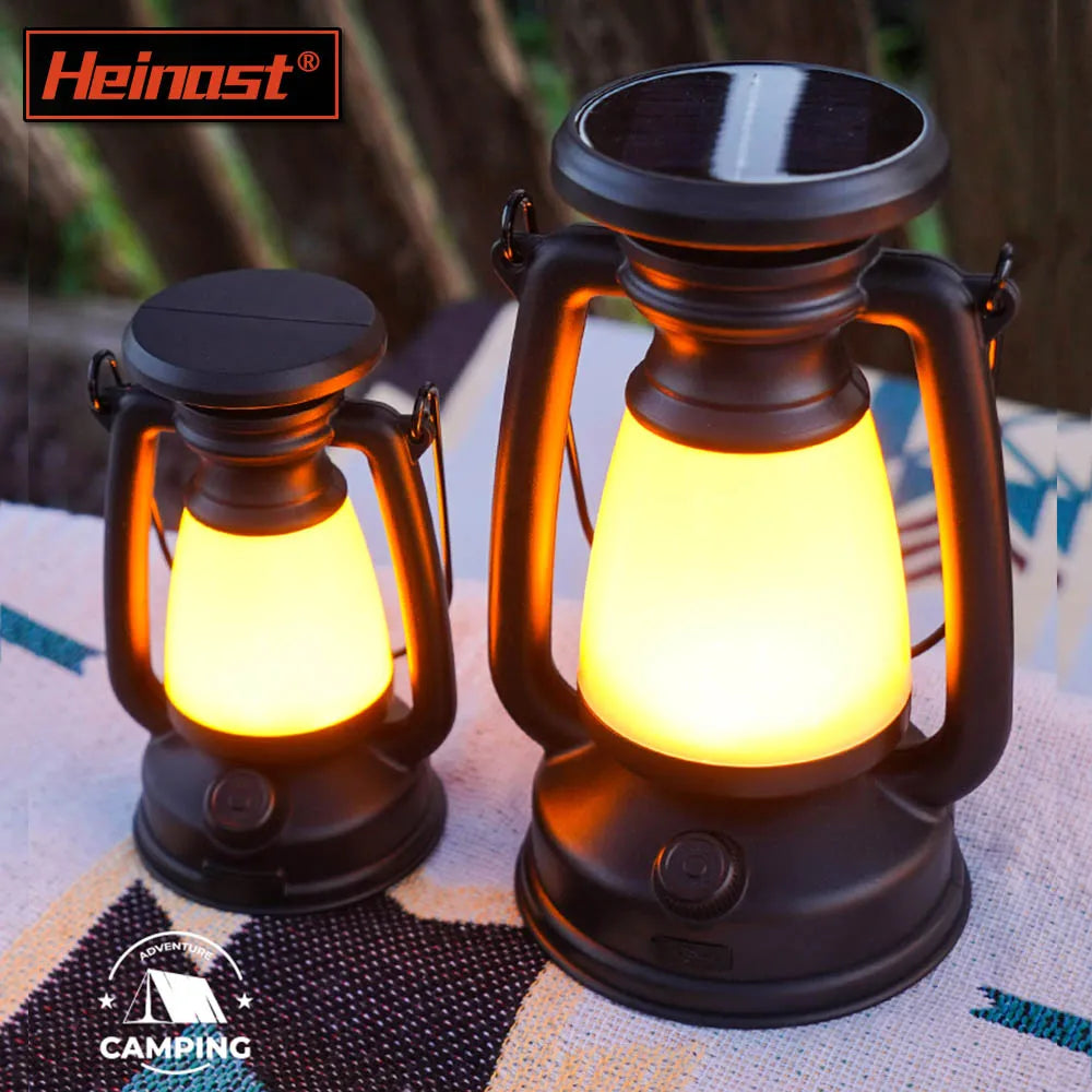 USB Rechargeable Camping Light Portable Camping Lanterns Hanging Tent Light 3000-5000K Stepless Dimming with Solar Charging - Hiron Store