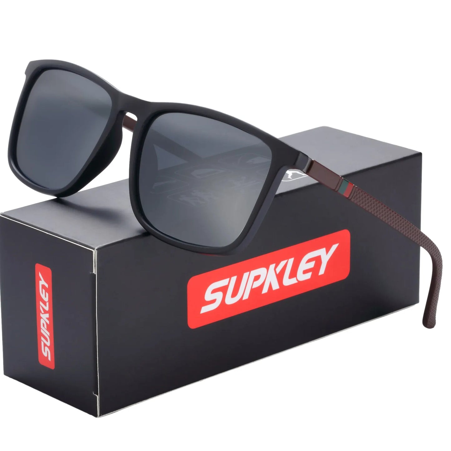 SUPKLEY Sports Sunglasses for Men Polarized Comfortable Wear Square Sun Glasses Male Light Weight Eyewear Accessory with Origina - Hiron Store