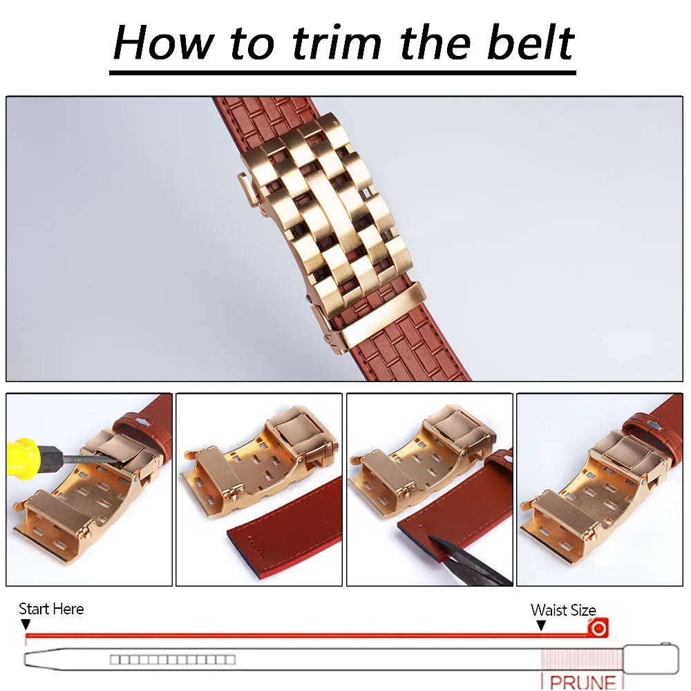 Automatic Alloy Buckle High Quality Genuine Leather Belts for Men Waist Male Strap Designer Belt