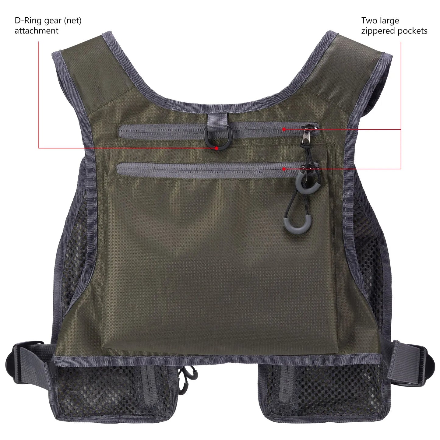 Bassdash FV08 Ultra Lightweight Fly Fishing Vest for Men and Women Portable Chest Pack