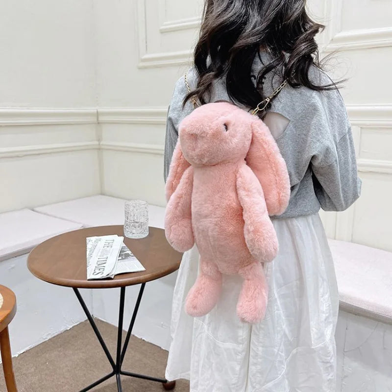 Long Ear Rabbit Doll Backpack Chain Strap Children's Bags Chain Crossbody Bag