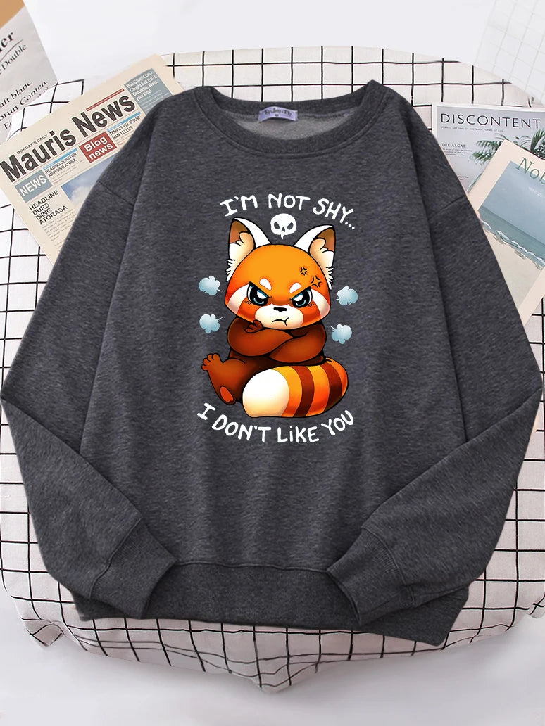 Angry Fox Cartoons Hoody Female Fashion Sweatshirt vintage Oversize Hoody