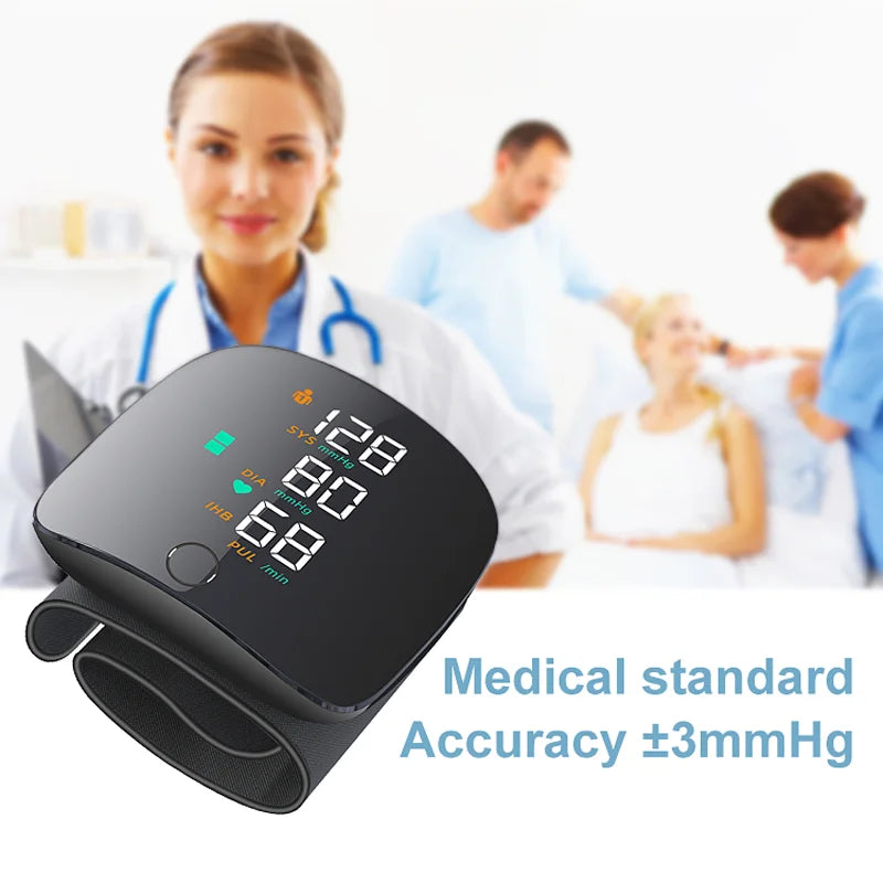 Rechargeable Wrist Blood Pressure Monitor Medical Baumanometro Digitlal Tensiometro Health Sphygmomanometer Tonometer - Hiron Store