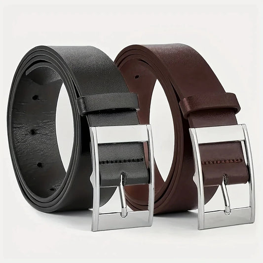 Luxury Belt for Men PU Leather Metal Pin Buckle High Quality Designer Waist Strap Belts