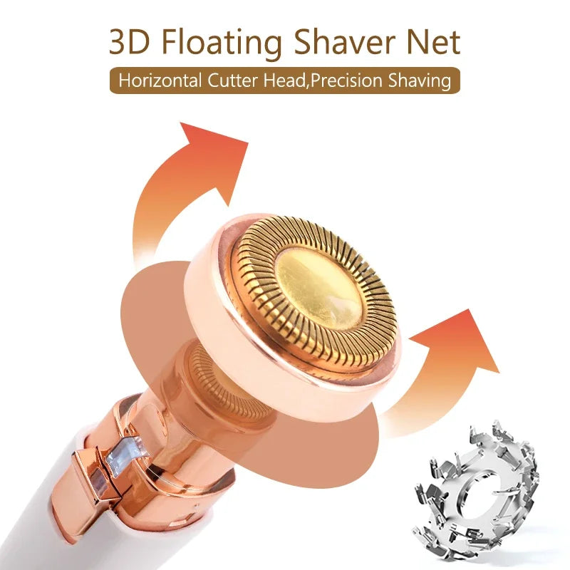 New 2 IN 1 Electric Epilator Eyebrow Trimmer Women's Body Facial Lip Epilator Rechargeable Mini Painless Razor Shaver