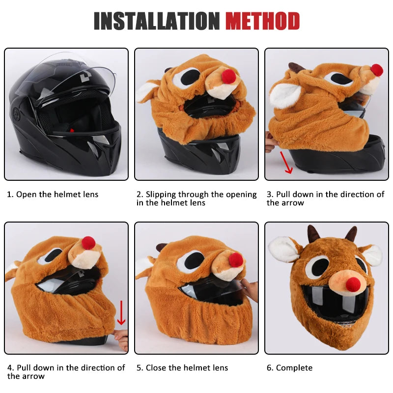 Motorcycle Helmet Cartoons Plush Helmet Protective Cover Helmet Full Face Covers