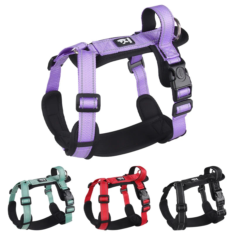 Anti-Escape Dog Harness with Handle Reflective Nylon Dog Harness Vest for Small Medium Dogs