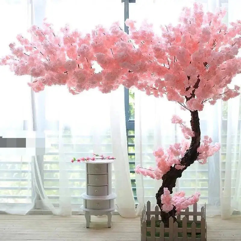 Artificial Cherry Blossom Tree Large Fake Peach Blossom Plant Wedding & Outdoor Home Garden Decoration Christmas Home Decoration