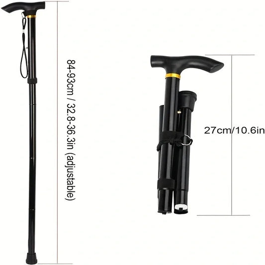 Walking Stick Telescopic Baton Hiking Trekking Poles Aluminum Alloy Metal Cane Crutches Pole For Elderly