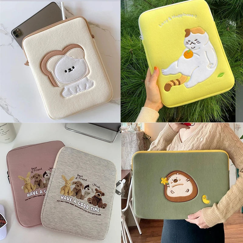 Laptop Sleeve Case Table Protective Pouch Bag 11 12 13.6 14 15.6 Inch Cartoon Laptop Zipper Bags for iPad MacBook HP