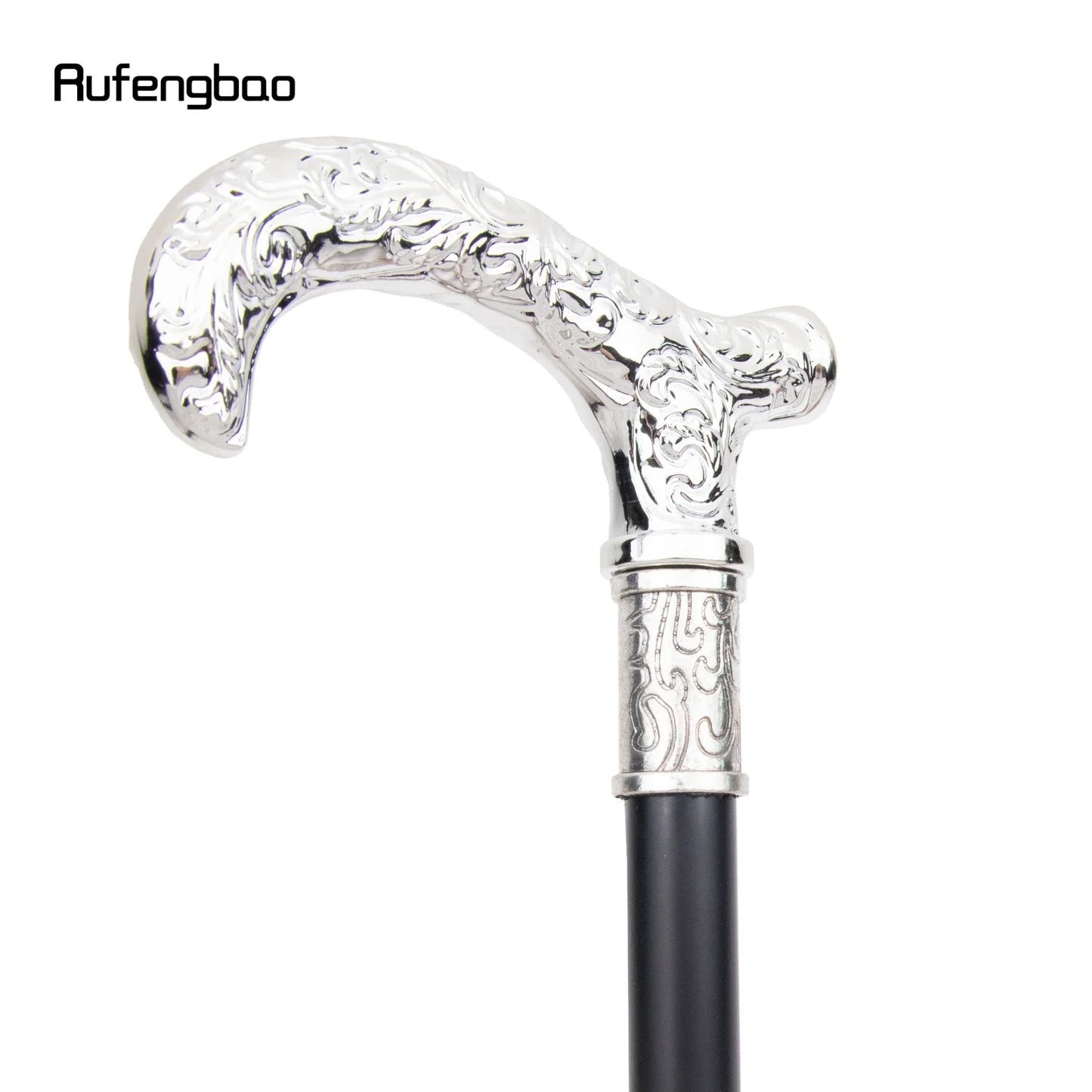 White Flower Pattern Walking Cane Fashion Decorative Walking Stick Gentleman Elegant Cosplay Cane