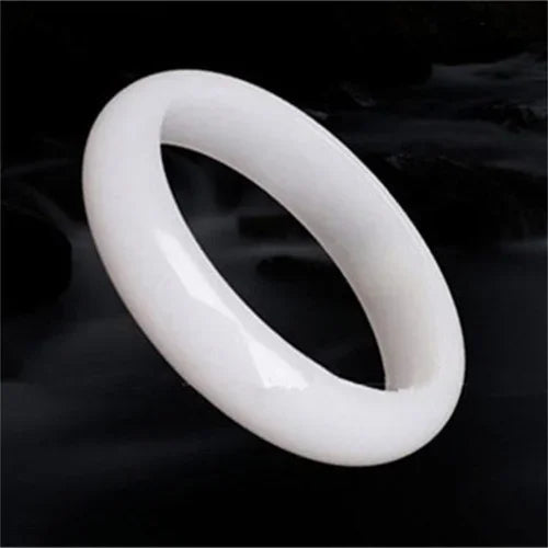 Genuine Natural White Jade Bangle Bracelet Charm Jewellery