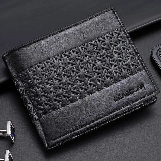 Men's Wallet Embossed Soft Leather PU Leather Multi-Card Credit Card Holder With Men's Short Coin Wallet - Hiron Store