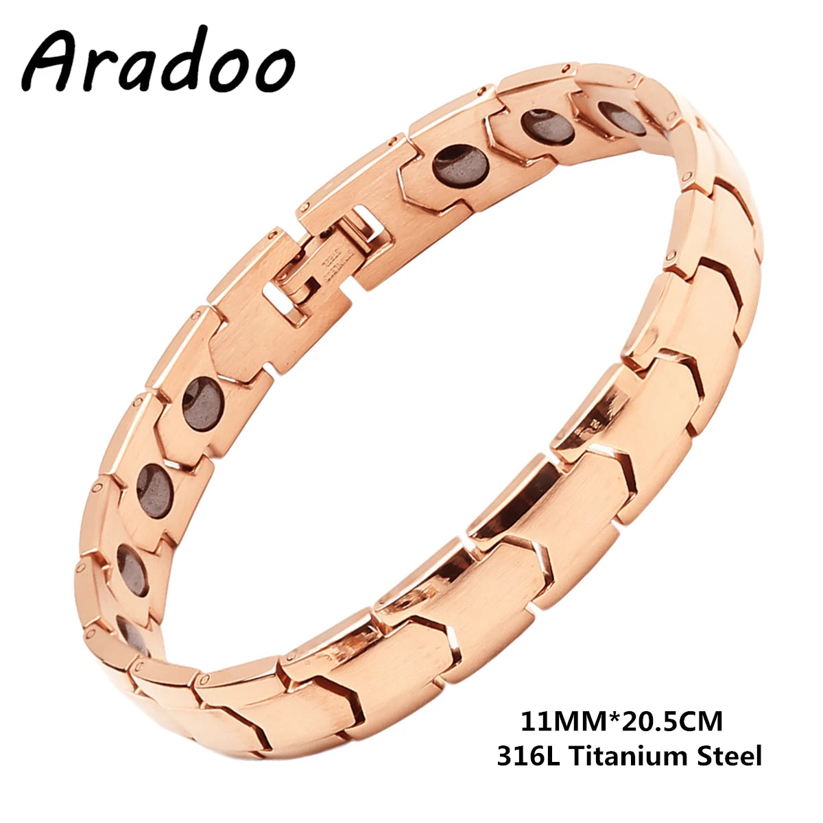 Titanium Steel Zirconia Bracelet Classic Retro Light Luxury Magnetic Therapy Bracelets - Hiron Store