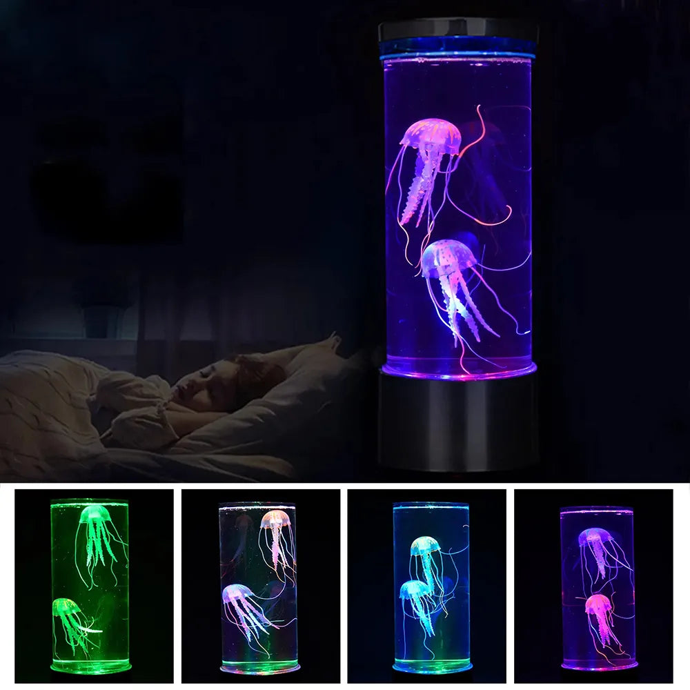 Colour Changing Jellyfish Lamp USB Battery Powered Table Night Light