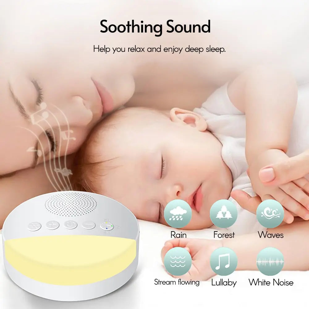 Baby White Noise Machine Kids Sleep Sound Player Night Light Timer Noise Player USB Rechargeable