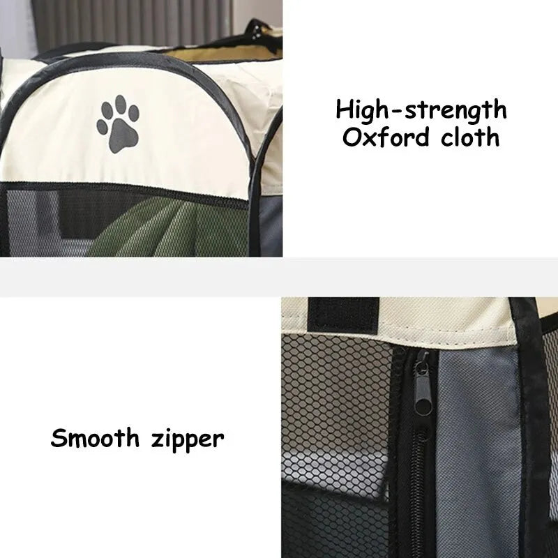 Portable Foldable Pet Tent Kennel Octagonal Fence Puppy Shelter Easy To Use Outdoor Easy Operation Large Dog Cages Cat Fences - Hiron Store