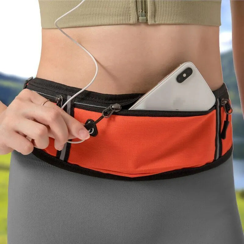 Waterproof Lightweight Reflective Strip Waist Fanny Pack Gym Sports Running Waist Bag Adjustable Elastic Straps - Hiron Store