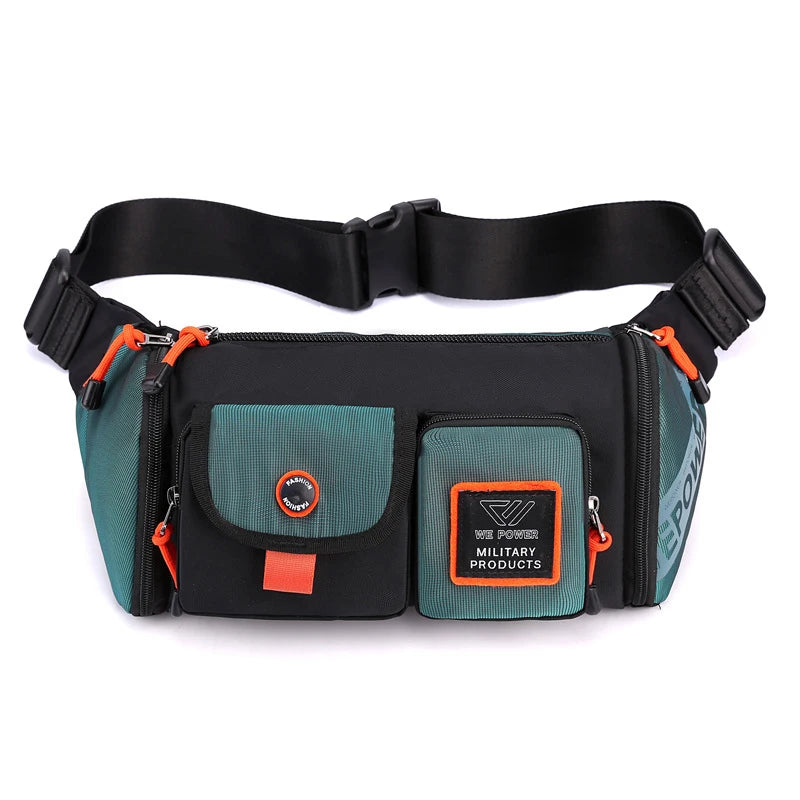 Men Waist Fanny Pack Bum Hip Sling Chest Belt Bag Multi-purpose Travel Climb Waterproof Nylon Male Cross Body Messenger Bags