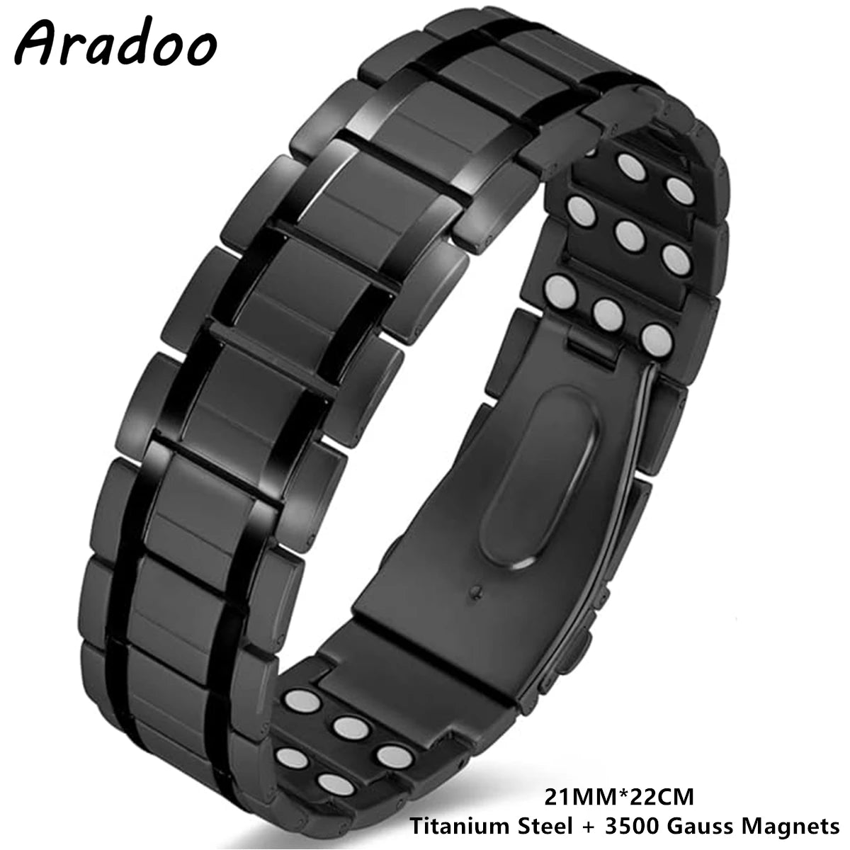 Titanium Steel Bracelets with 3X Ultra Strenth Neodymium Magnets Adjustable Health Magnetic Therapy Link Bracelet