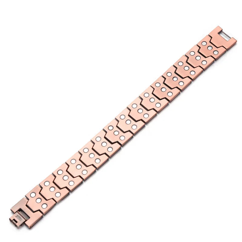 Men's Pure Copper Bracelet 3500 Gauss 3X Strength Magnetic Therapy Link Bracelets