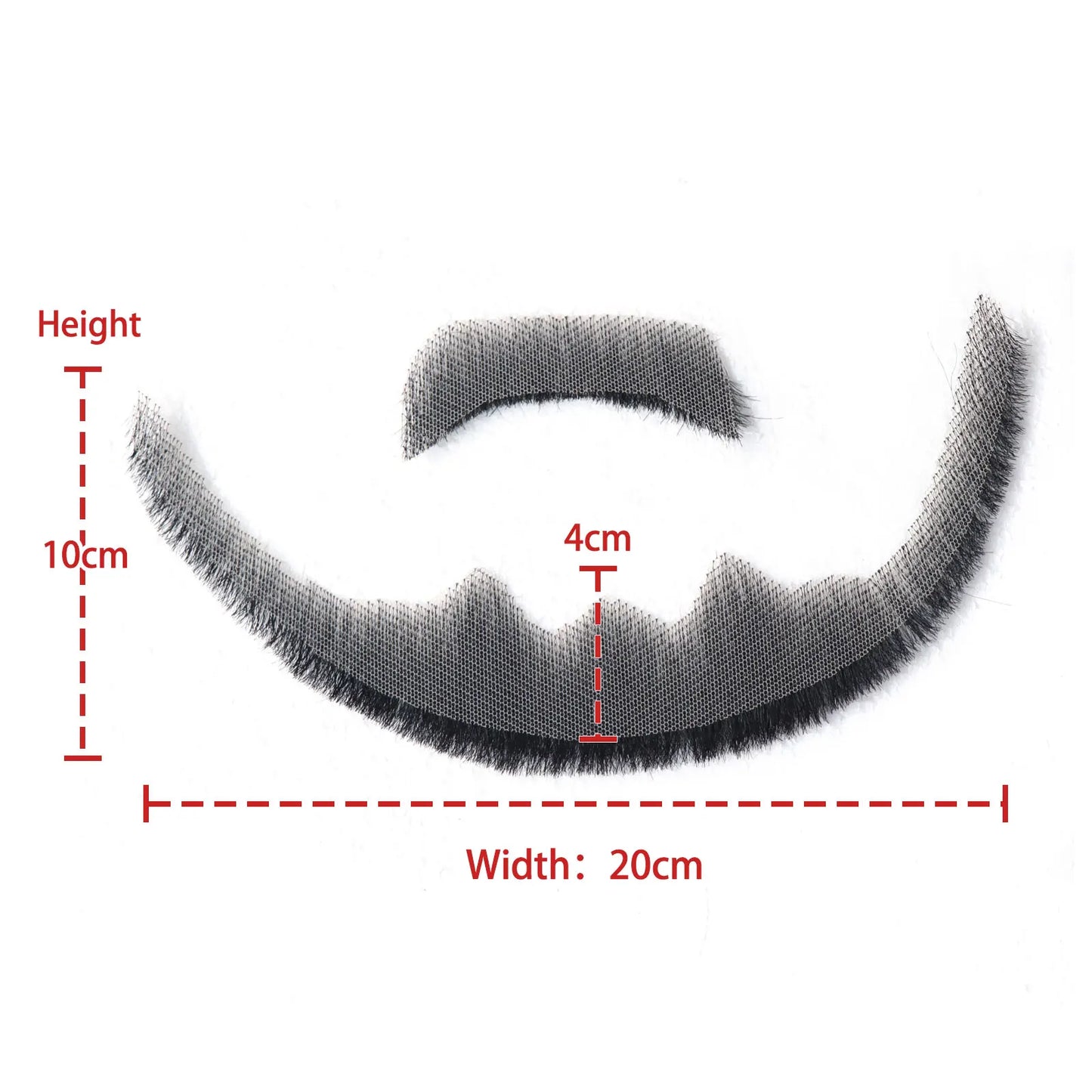 Black Fake Face Beard Mustache For Men Natural Human Hair Invisible Swiss Lace Brown Straight Thick Facial False Beard Makeup