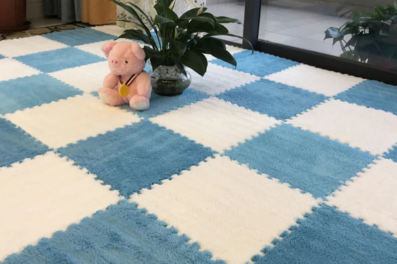 Soft Plush Children's Mat Baby Play Mat  Eva Foam Puzzle Carpet for  Children's Room Keep Warm Playmat 30*30*1CM
