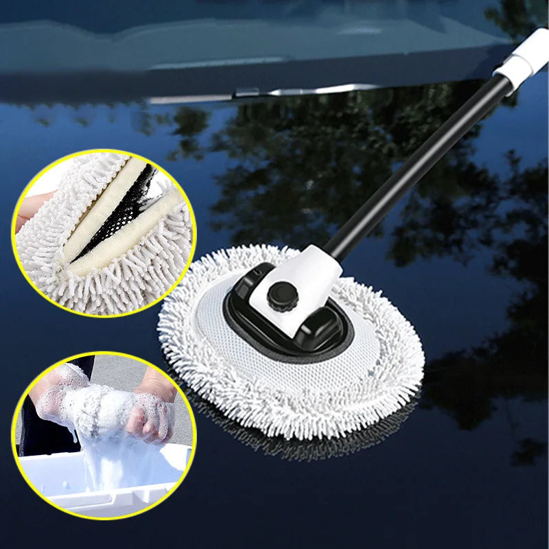 Car Cleaning Cars Wash Brush Telescoping Long Handle Cleaning Mop Chenille Broom