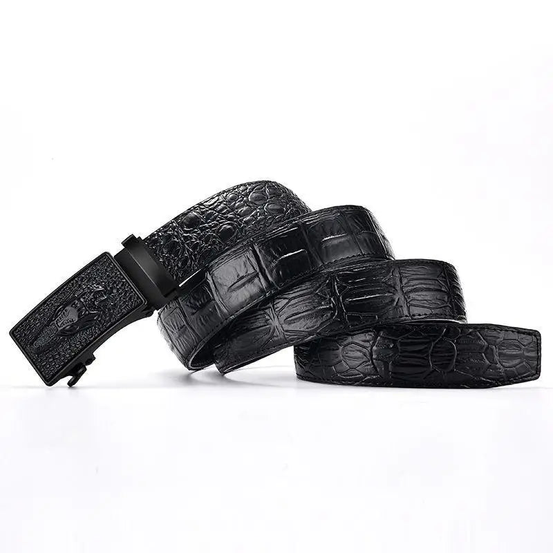 Genuine Leather Belt For Man Top Quality Luxury Famous Male Belts Automatic Buckle Crocodile Pattern