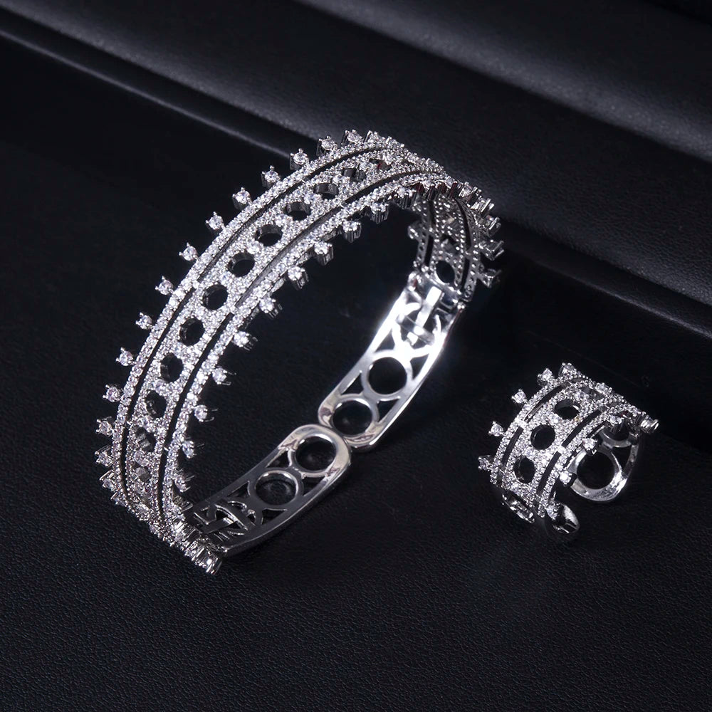 2PCS Dubai Bangle Jewelry Ring Set