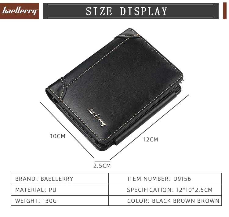 Men Wallets High Quality Zipper Short Desigh Card Holder Purse Vintage Coin Holder Wallets