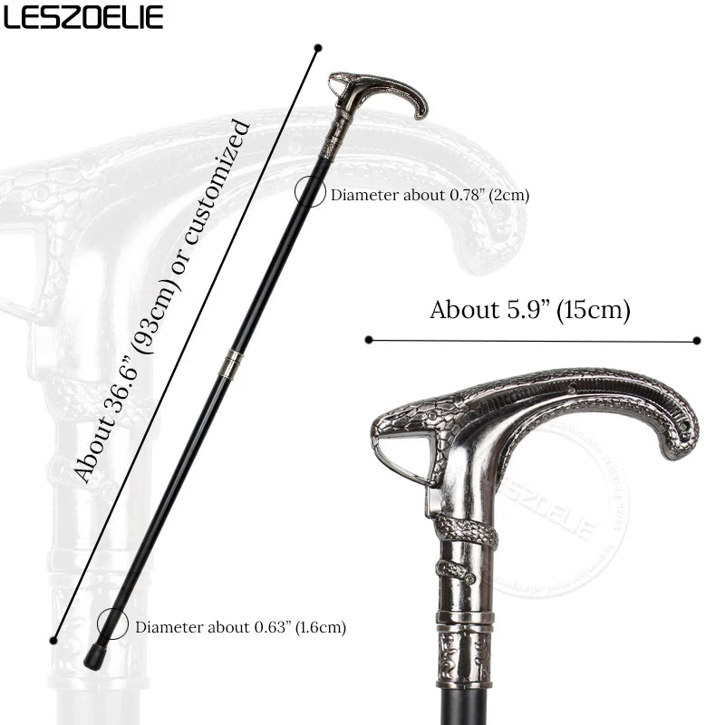 Snake-Head Luxury Walking Cane For Men Fashion Decorative Walking Stick