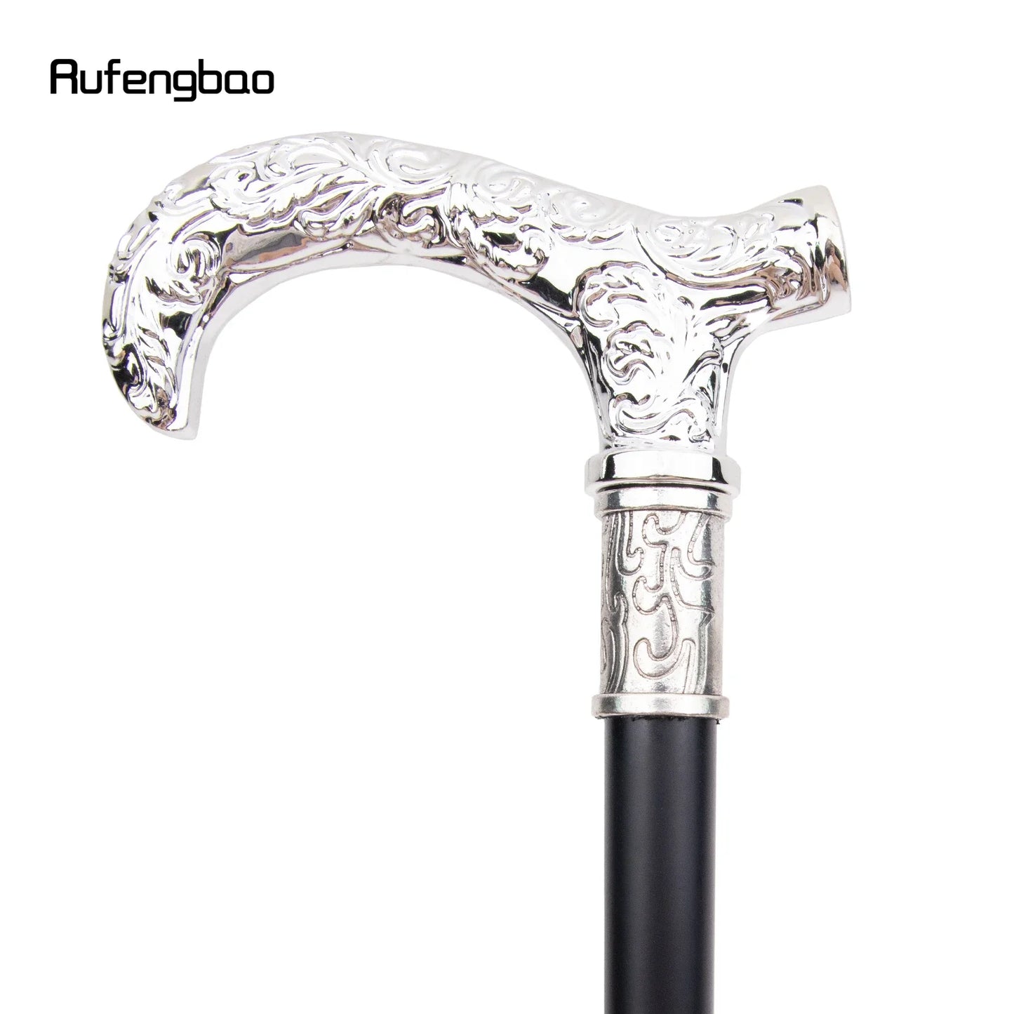 White Flower Pattern Walking Cane Fashion Decorative Walking Stick Gentleman Elegant Cosplay Cane