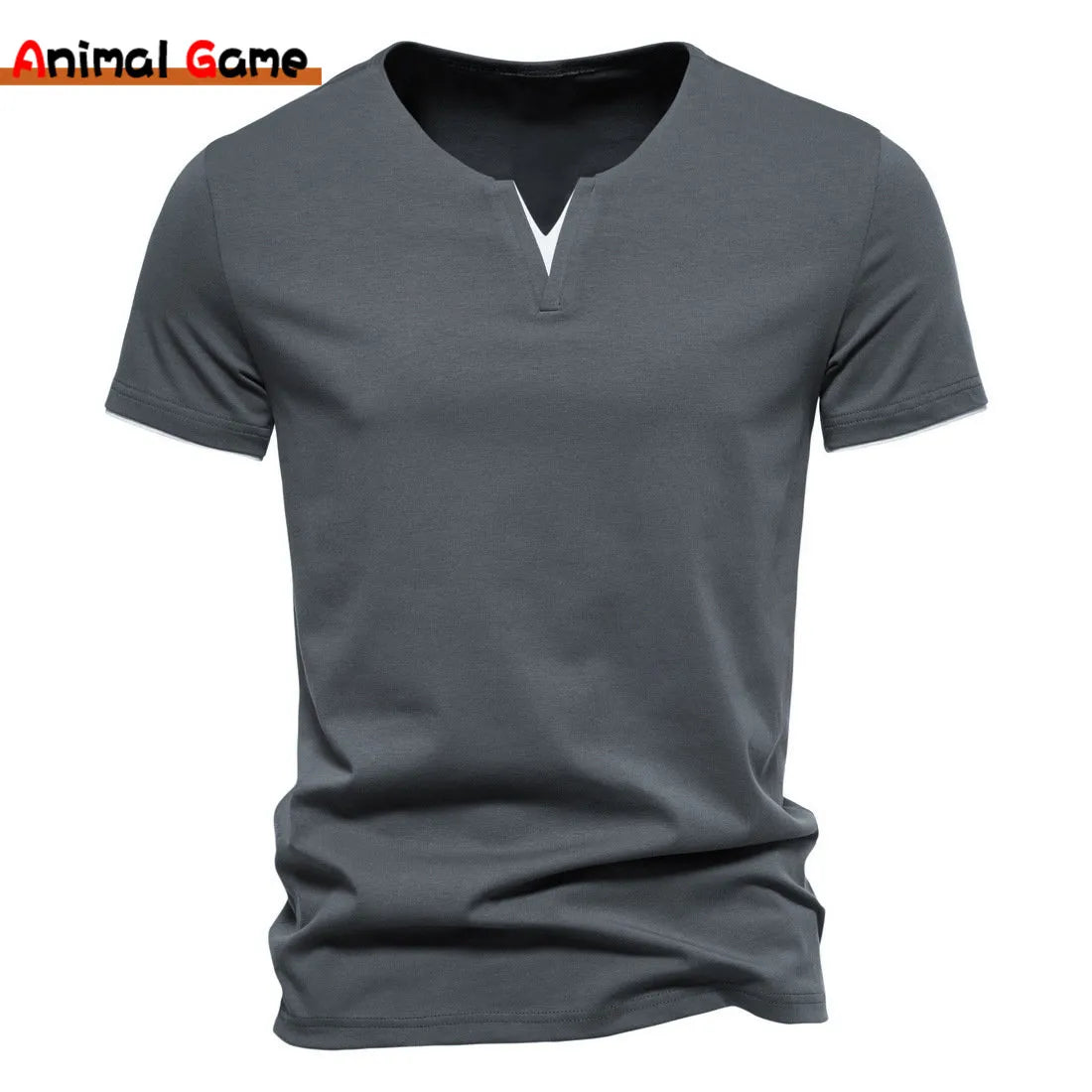 Mens Short Sleeve Henley Shirts Casual Cotton Slim Fit Basic Summer V Neck T-Shirt - Hiron Store