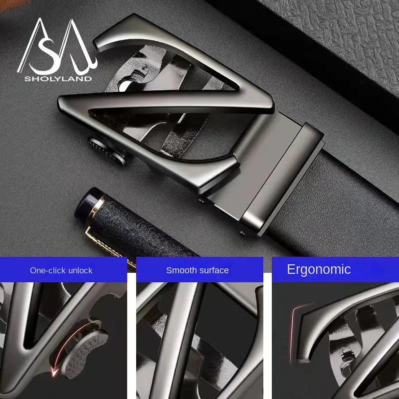 Men's Needle Style Buckle High-end Business Men's Belt