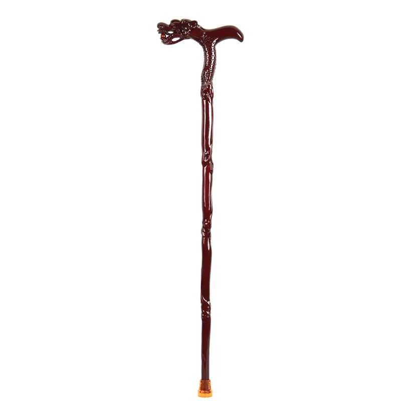 Walking Stick for the Elderly Solid Crutch Non-Slip Tripod Stick Wood Walking Stick Elderly