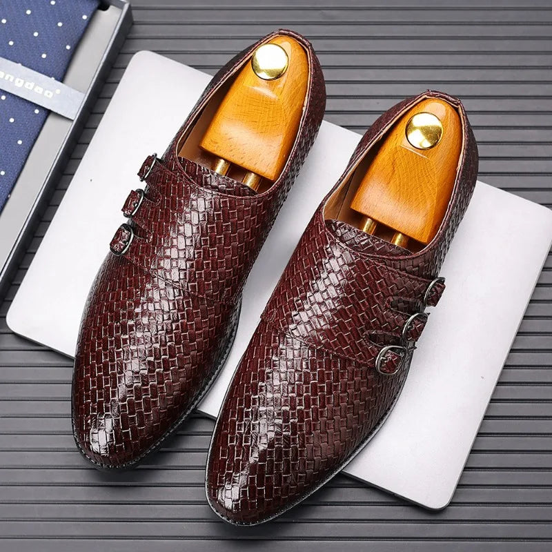 Knit Men's Leather Shoes Formal Business Dress for Men Classic Casual  Luxury Formal Shoes