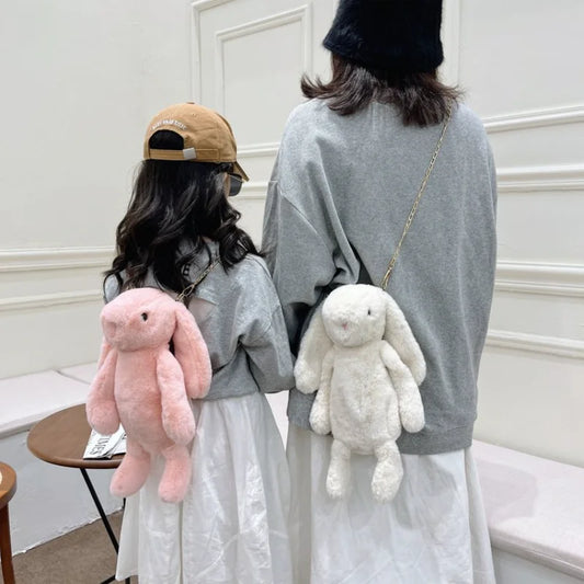 Long Ear Rabbit Doll Backpack Chain Strap Children's Bags Chain Crossbody Bag