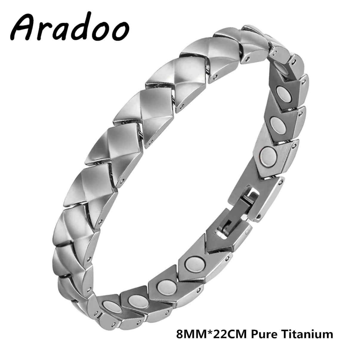 Titanium Steel Zirconia Bracelet Classic Retro Light Luxury Magnetic Therapy Bracelets - Hiron Store