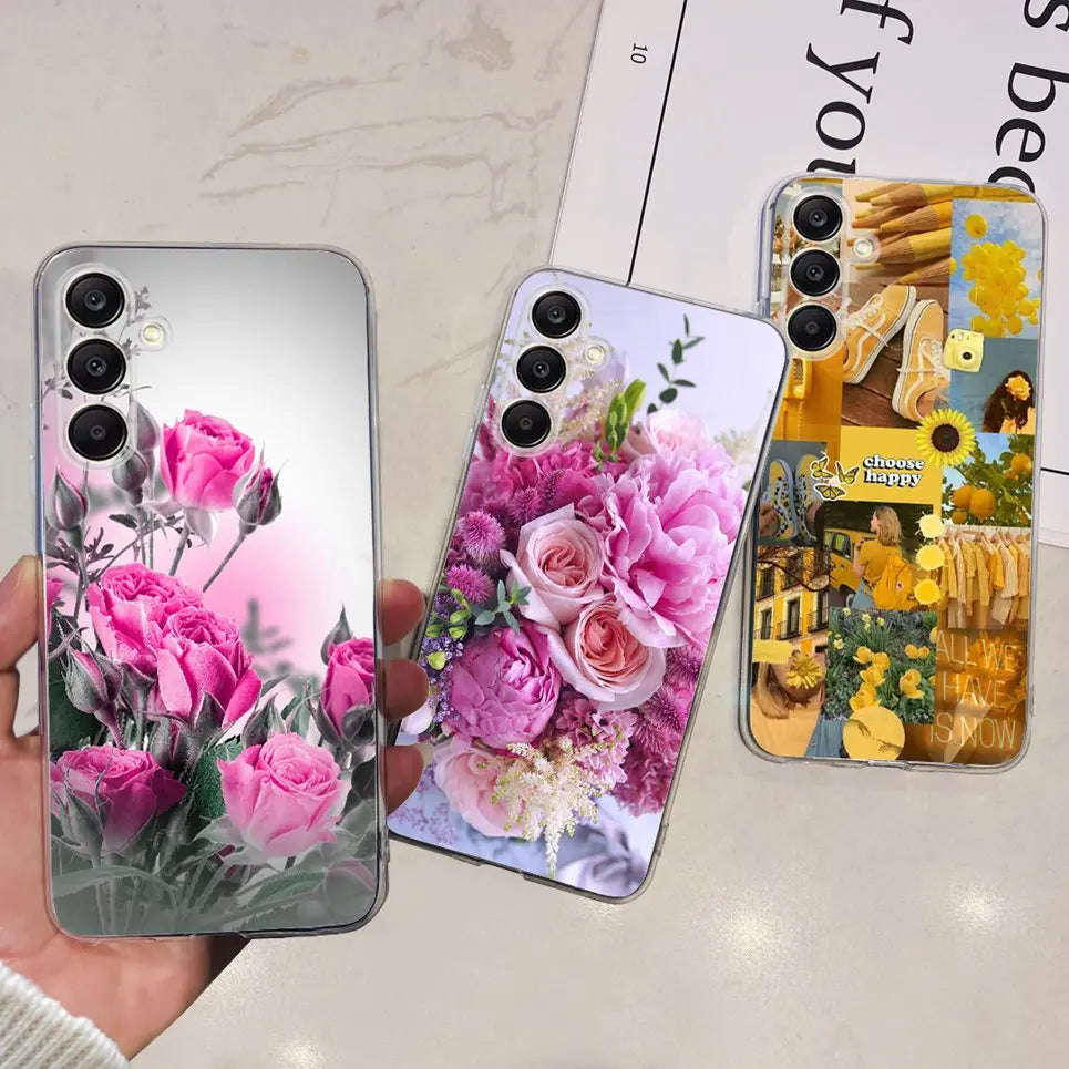 For Samsung Galaxy A25 5G 2023 Case Samsung A15 5G A35 A555G Transparent Soft TPU Etui With Fashion Pattern Galaxy A15 4G Cover - Hiron Store