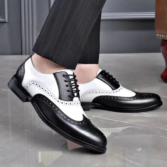 Luxury Men Brogue Shoes High Quality Lace-Up Dress Shoes for Men All Match Oxford Shoe