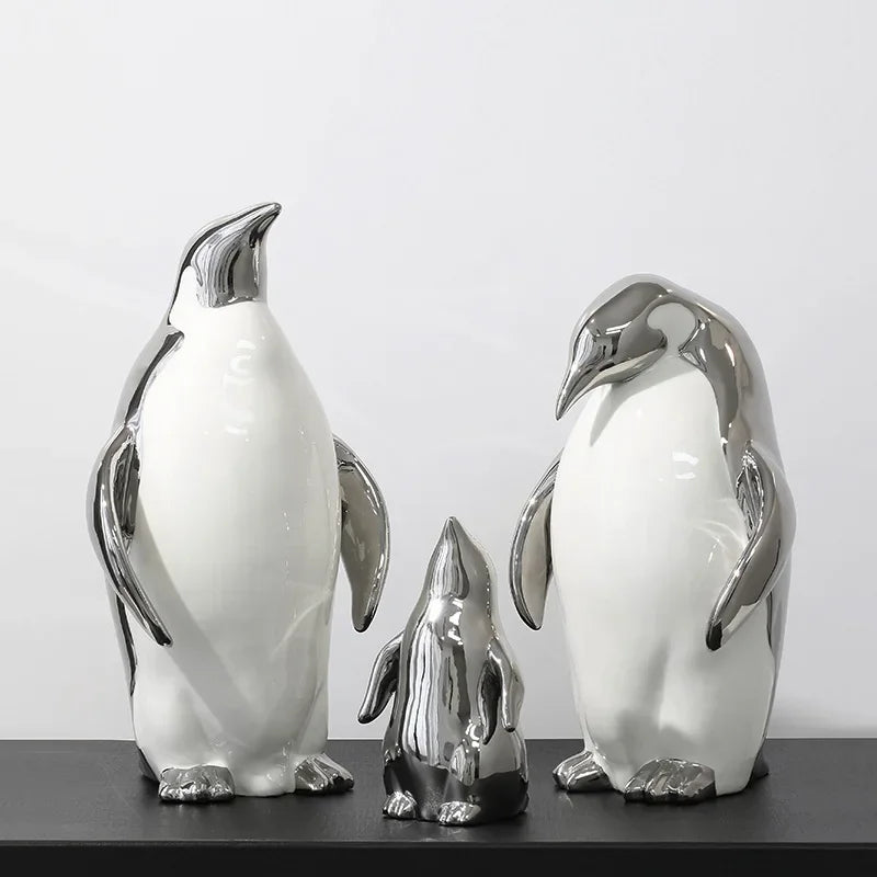 Ceramic Penguin Statue,Creative Ornament, Entrance Living Room, Bedroom, Office, Animal Sculpture Crafts, Home Decoration