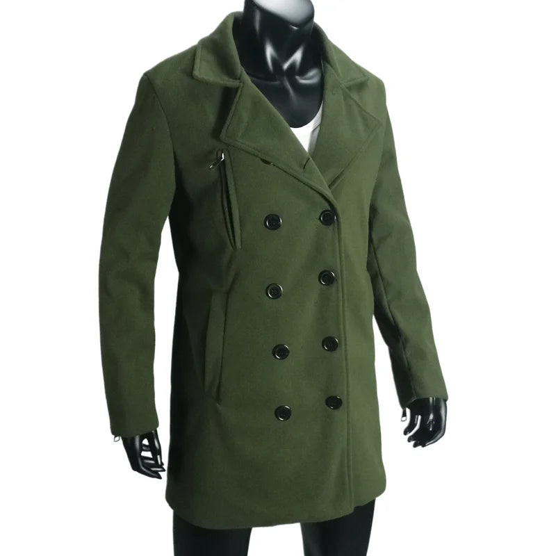 Winter Trench Coat Double Breasted Long Jacket Outerwear Women's Clothing