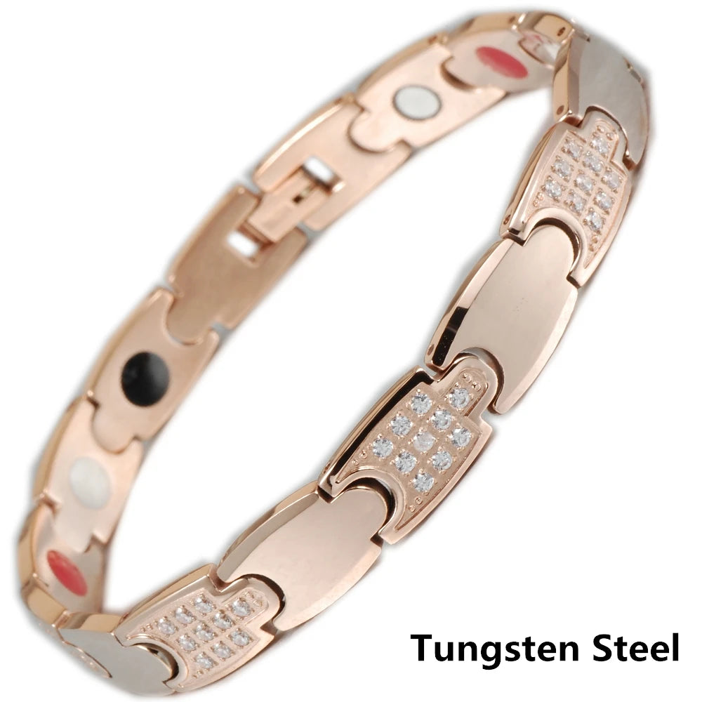 Titanium Steel Magnetic Health Bracelet Pure Titanium Tungsten Steel Anti-fatigue Energy Bracelet